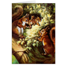 Vintage Eichhörnchen-Gruß-Karte