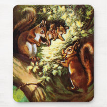 Vintage Eichhörnchen-Mausunterlage Mousepad