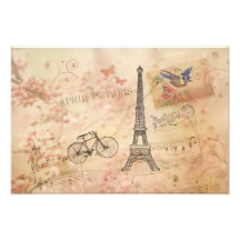 Vintage Eiffel-Turm-Kunst Fotografien