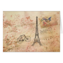 Vintage Eiffel-Turm-Kunst Karte