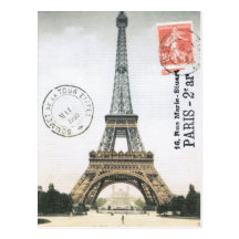 Vintage Eiffel-Turm… Postkarte