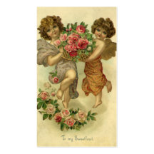 Vintage Engels-Rosen des Valentines viktorianische Visitenkarten Vorlage