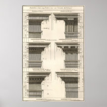 Vintage Entablatures, Aufträge der Architektur Plakat