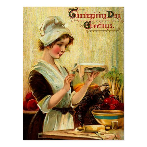 Vintage Erntedank-Postkarte