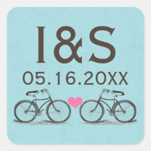Vintage Fahrrad-Gastgeschenk Hochzeits-Aufkleber