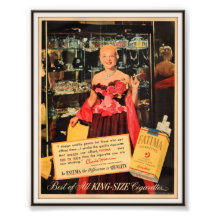 Vintage Fatima-Zigaretten-Werbung 1952 Fotografische Drucke