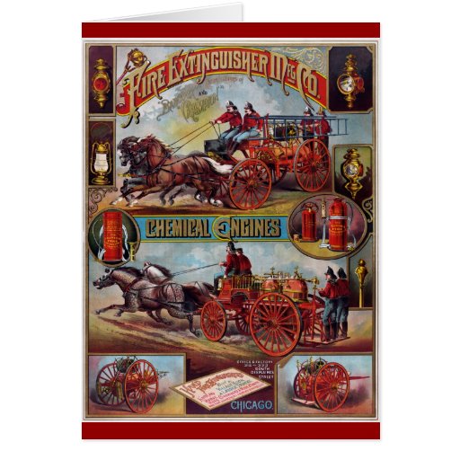 Vintage Feuerlöscher-Werbung Grußkarten