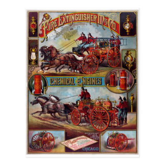 Vintage Feuerlöscher-Werbung Postkarten Zazzle