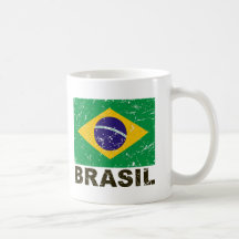 Vintage Flagge Brasiliens Teetassen