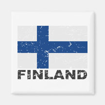Vintage Flagge Finnlands Magnete