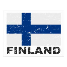 Vintage Flagge Finnlands Postkarten