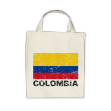 Vintage Flagge Kolumbiens Leinentasche