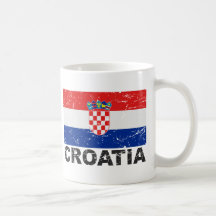 Vintage Flagge Kroatiens Kaffeetassen