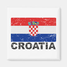 Vintage Flagge Kroatiens Kühlschrankmagnet