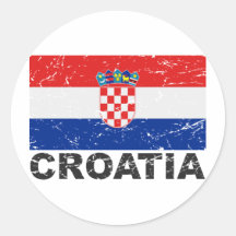 Vintage Flagge Kroatiens Runde Sticker
