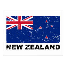 Vintage Flagge Neuseelands Postkarte