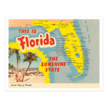 Vintage Florida-Karte Postkarten