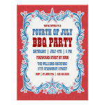 Vintage Fourth of July BBQ Party Invitation einladungen