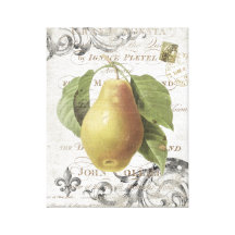 Vintage französische botanische Birne ausgedehnte  Galerie Gefaltete Leinwand