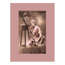Vintage französische Frauen-Postkarte