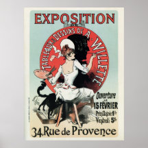 Vintage französische Kunst nouveau Ausstellungsanz Poster
