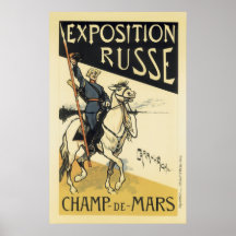 Vintage französische Plakate - Ausstellung Russe