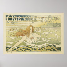 Vintage französische Plakate - Meerjungfrau