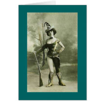 Vintage Frau im Kostüm Karte