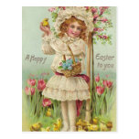 Vintage fröhliche Ostern Postkarte