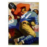 Vintage Fußball-Spieler, die ein Uni-Spiel spielen Karten