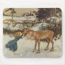 Vintage Gerda und das Ren durch Edmund Dulac Mauspad