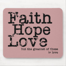 Vintage Glauben-Hoffnungs-Liebe Mousepad