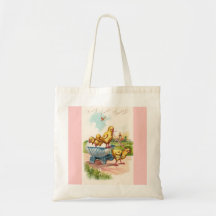 Vintage glückliche Ostern-Entwürfe Tragetaschen