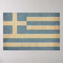 Vintage Griechenland-Flagge Plakate