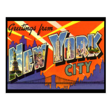 Vintage Gruß-Postkarte New York