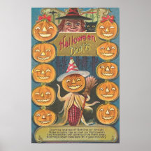 Vintage Halloween-Gruß-Karten-Klassiker-Plakate
