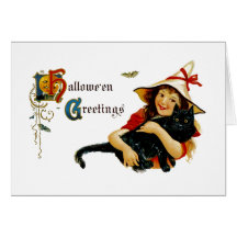 Vintage Halloween-Grüße Grußkarte