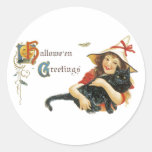 Vintage Halloween-Grüße Runder Aufkleber