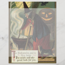 Vintage Halloween-Hexe-rührender magischer großer  Flyer