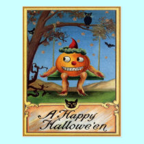Vintage Halloween-Postkarte postkarten