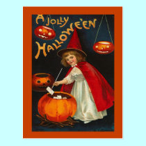 Vintage Halloween-Postkarte postkarten