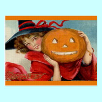 Vintage Halloween-Postkarte postkarten
