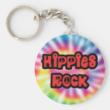 Vintage Hippies-Felsen-gefärbte Krawatte Keychain Schlüsselbänder