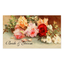 Vintage Hochzeit, antike Rosen-Blumen-Blumenkunst Visitenkartenvorlage