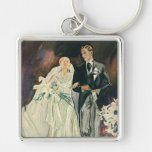 Vintage Hochzeit, Braut und Goom, Jungvermählten Schlüsselband