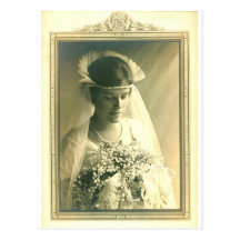Vintage Hochzeit eine Braut Postkarten