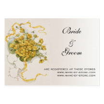 Vintage Hochzeit, gelbe Blumen und Bienen in der W Visitenkartenvorlage
