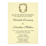 Vintage Hochzeit, gelber antiker Garten-RoseWreath Personalisierte Ankündigung