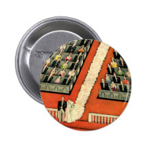 Vintage Hochzeits-Zeremonie, Braut-Bräutigam-Jungv Anstecknadelbutton