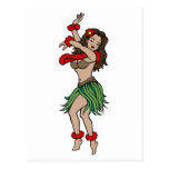 Vintage Hula hawaiische Mädchen-Tätowierungs-Kunst Postkarten
